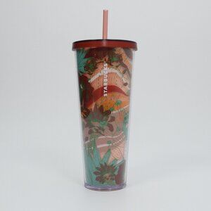 Starbucks 2019 Terracotta Desert Cactus Succulent Acrylic Tumbler 24oz Venti EUC